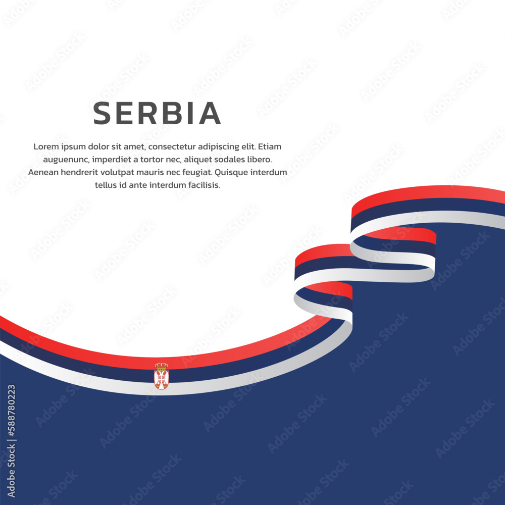 Obraz premium Illustration of serbia flag Template