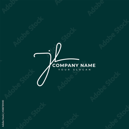 Jl Initial signature logo vector design photo