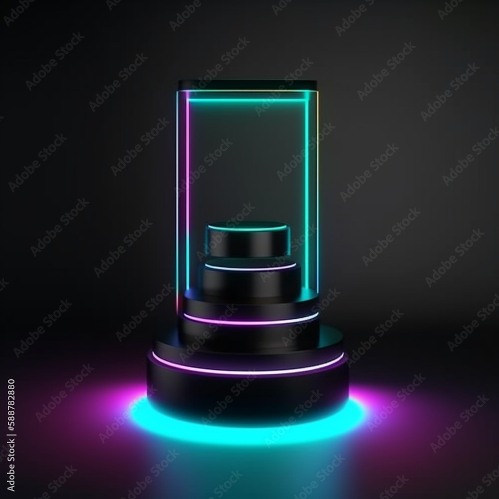 Glowing Product Display Stand Podium Background Glowing Product Display Stand Podium Background