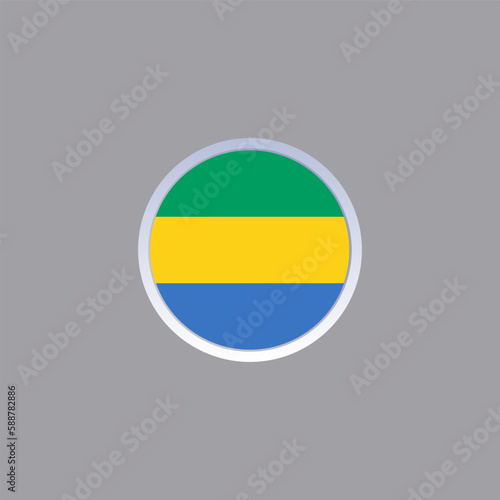 Illustration of gabon flag Template