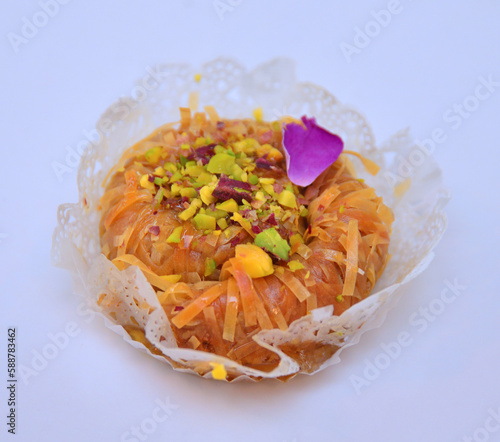 Traditional Moroccan sweets on a white background photo