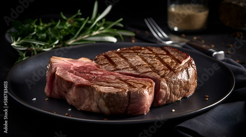 Cape Grim Rib Eye MB3 Steak 250g on plate