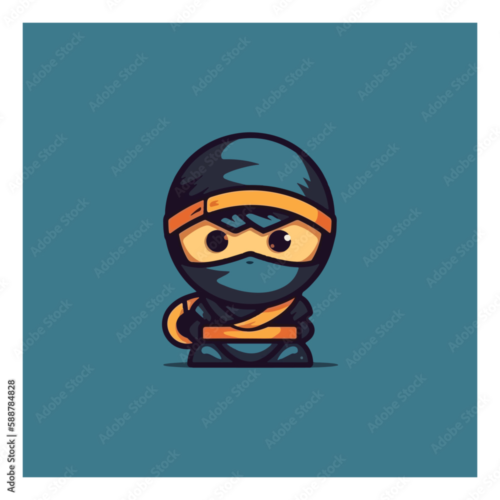 ninja boy simple modern logo