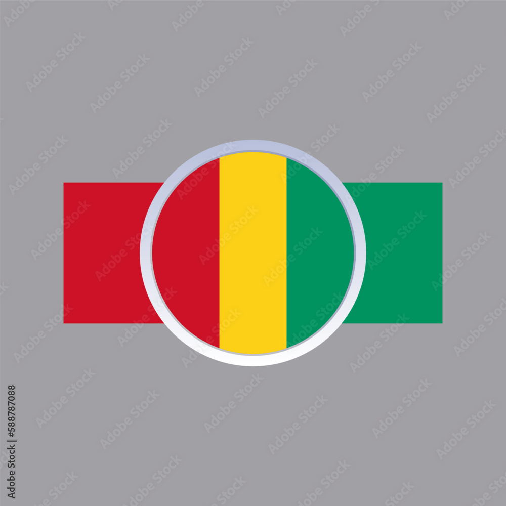 Fototapeta premium Illustration of guinea flag Template