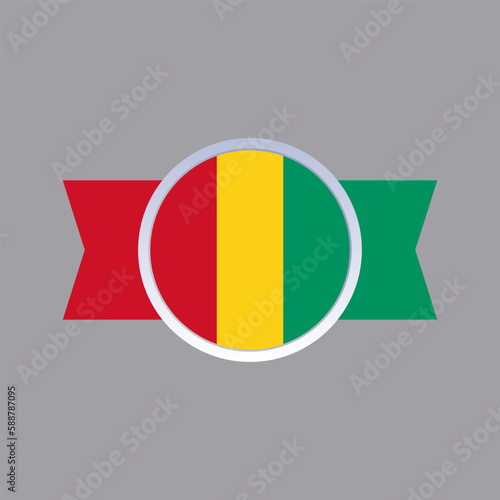 Illustration of guinea flag Template
