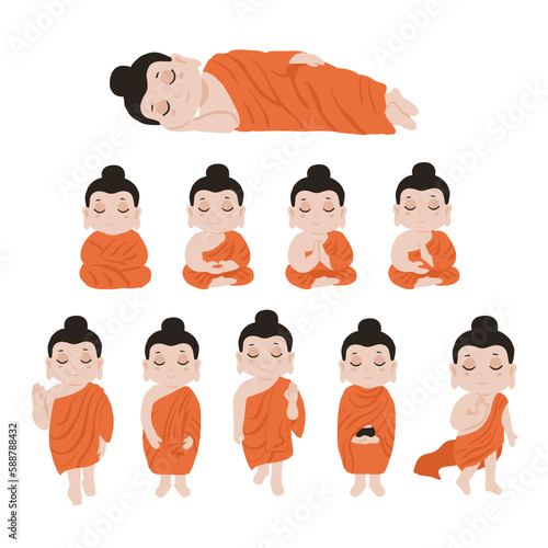 Monk character object for Magha Puja, Asanha Puja, Vesak Puja Day