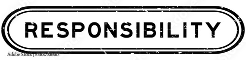 Grunge black responsibility word rubber seal stamp on white background