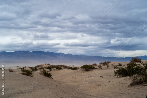 sand dunes and sky and storm