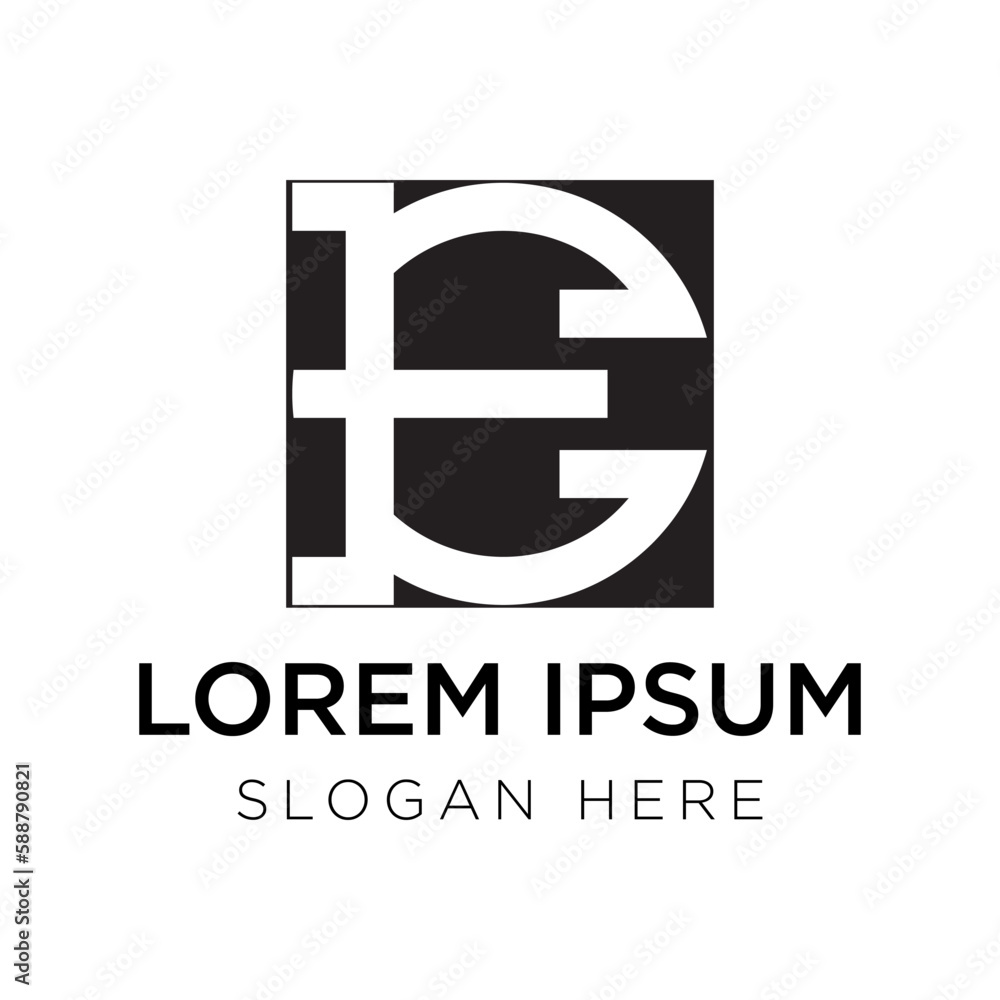 initial e logo vector illustration isolated on white background initial e logo vector illustration isolated on white background