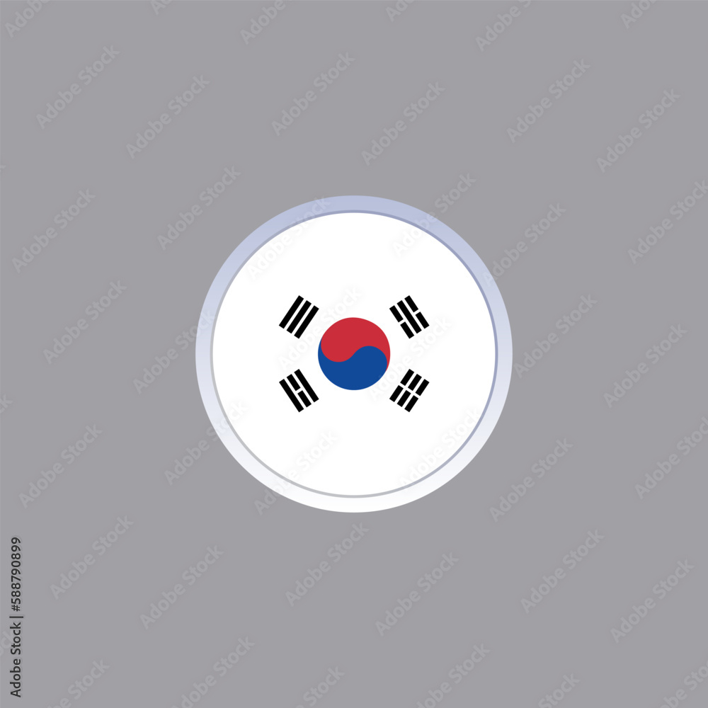 Illustration of south korea flag Template