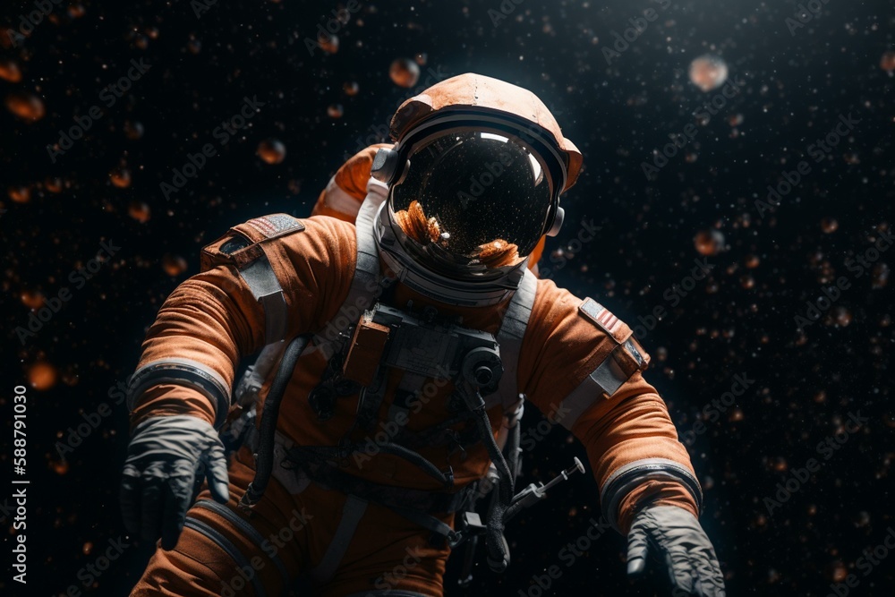 An astronaut floating in a sea of stars Generative AI