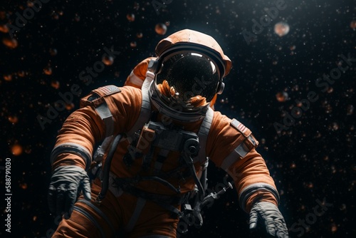 An astronaut floating in a sea of stars Generative AI
