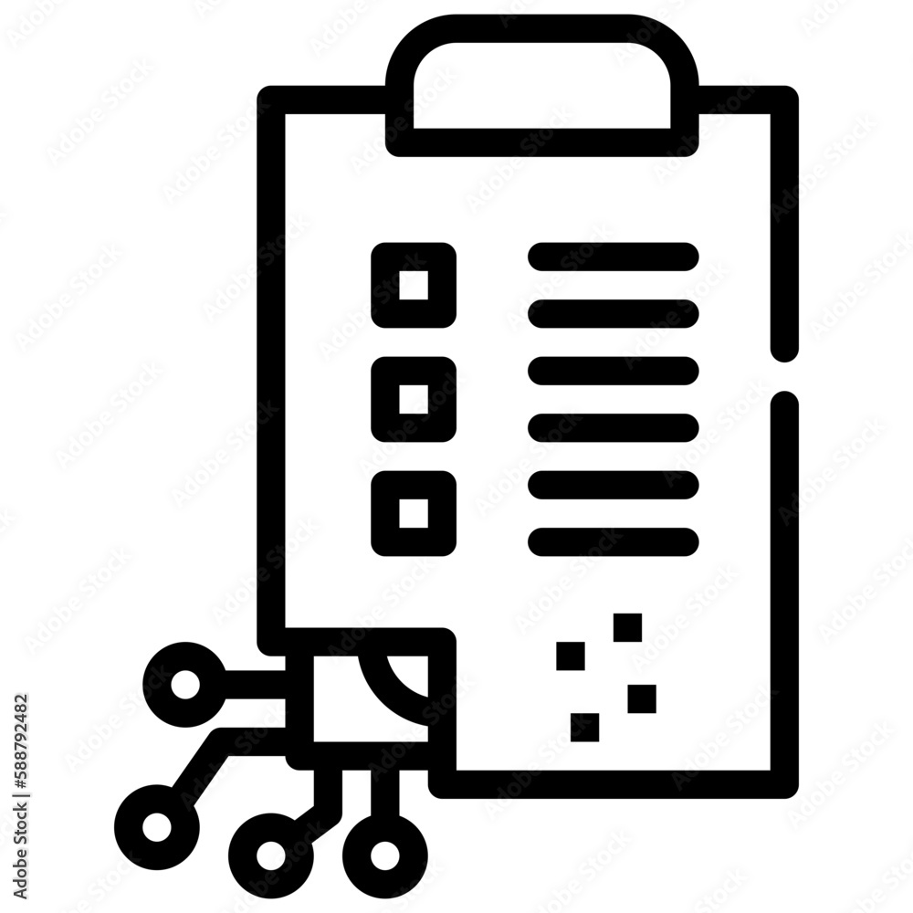checklist ai chip survey icon simple line checklist ai chip survey icon simple line