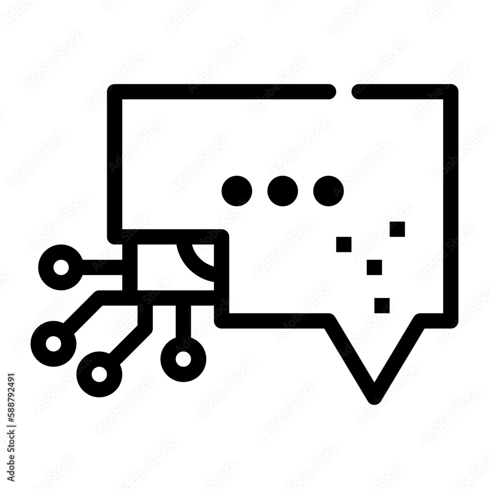 message talk chat ai chip technology icon simple line message talk chat ai chip technology icon simple line