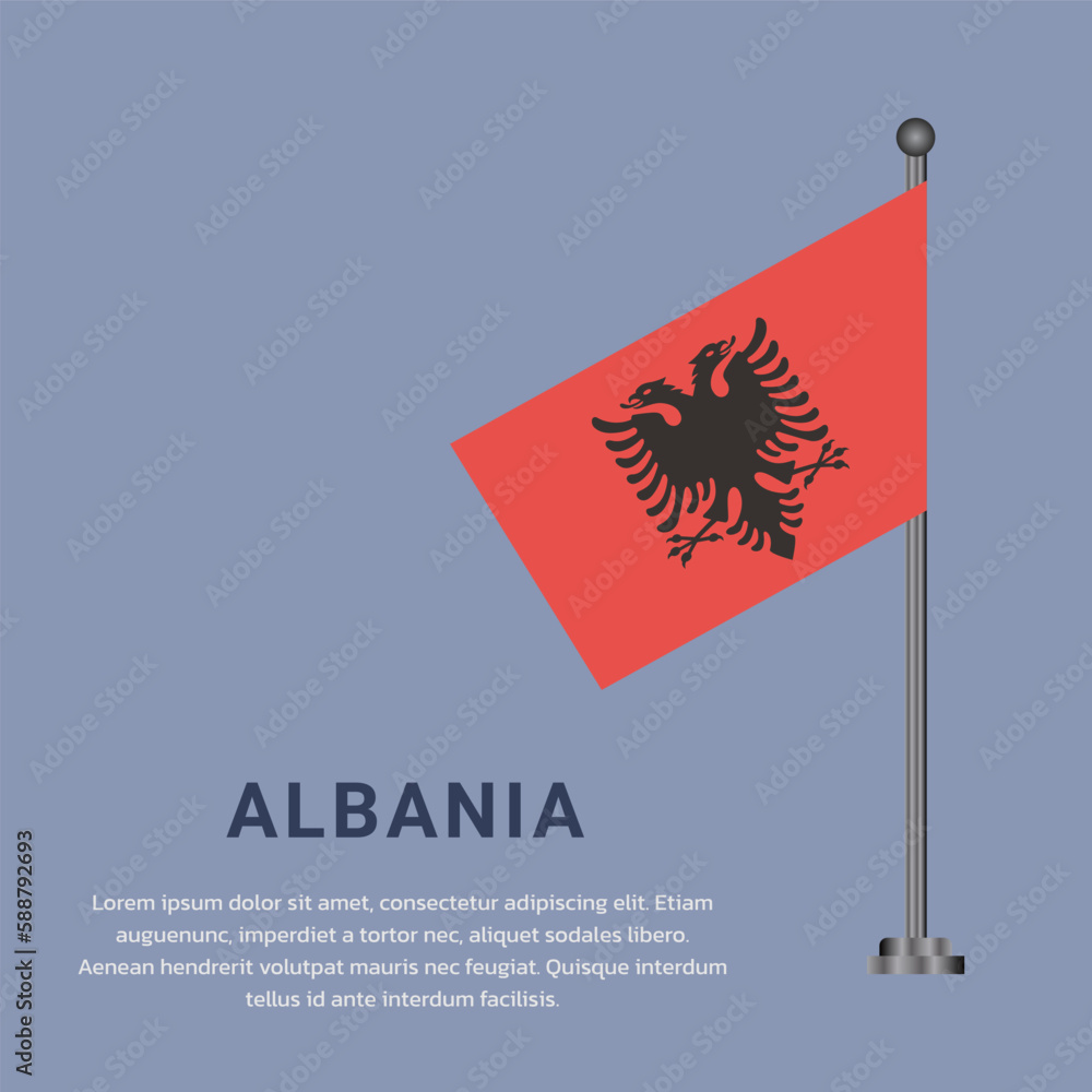 Obraz premium Illustration of albania flag Template