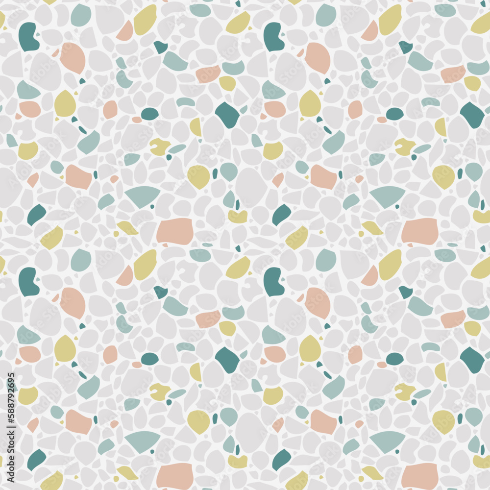 Cute terrazzo seamless pattern in natural pastel colors. Abstract mosaic stone texture background. Realistic modern terrazo minimalist art square backdrop. Colorful shards or sprinkles Cute terrazzo seamless pattern in natural pastel colors. Abstract mosaic stone texture background. Realistic modern terrazo minimalist art square backdrop. Colorful shards or sprinkles