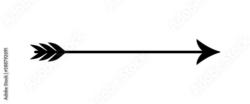 Wooden arrow in Indian tribal style