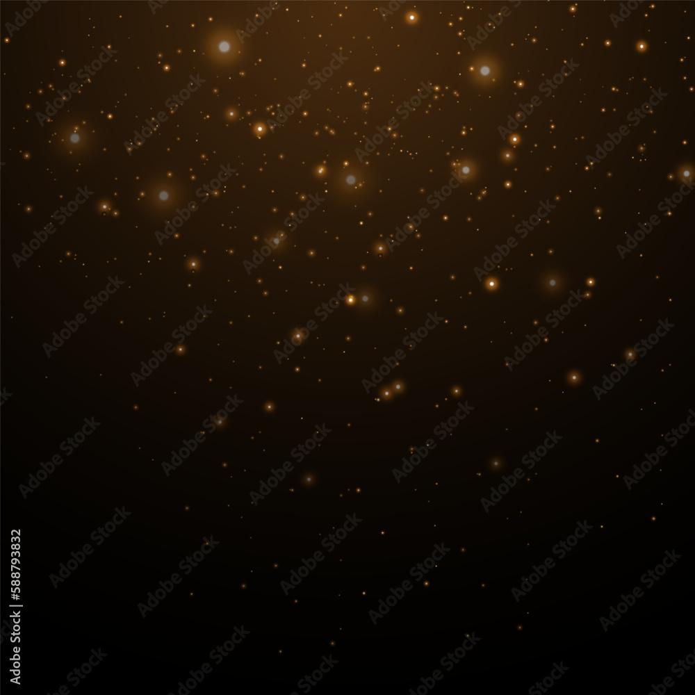 A flash of light and dust. Magic glow light effect. Vector glowing light glitter abstract background. Camera effect. Vector illustration.