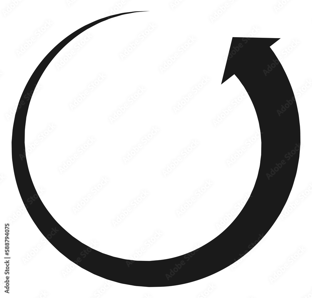 Arrow circle icon. Black cycle symbol. Rotate sign Arrow circle icon. Black cycle symbol. Rotate sign