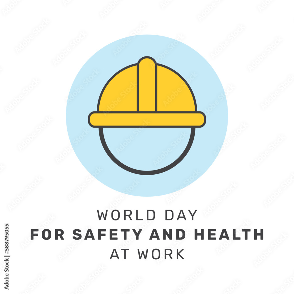 Vector illustration of World Day for Safety and Health at Work poster Vector illustration of World Day for Safety and Health at Work poster