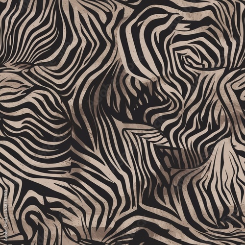 Unleash your wild side with a seamless zebra skin pattern. Perfect for fashion  home decor  and accessories. AI Generation