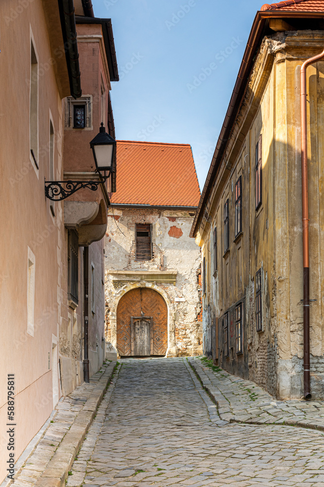 Fototapeta premium old and new architecture on the streets of bratislava in slovakia