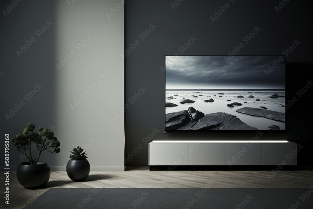 Tv in the room on the furniture, Led Tv. Television, sometimes also