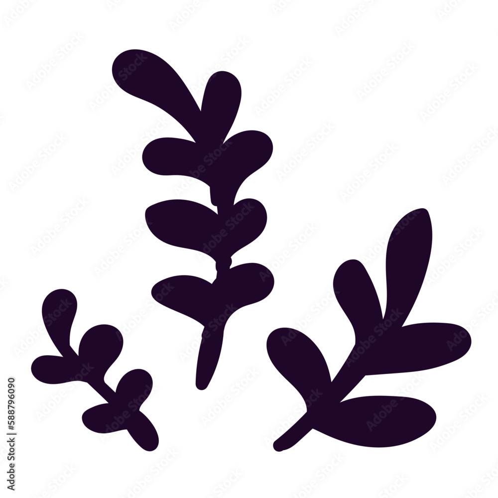 Seaweed isolated . Doodle-style Vector illustration Seaweed isolated . Doodle-style Vector illustration