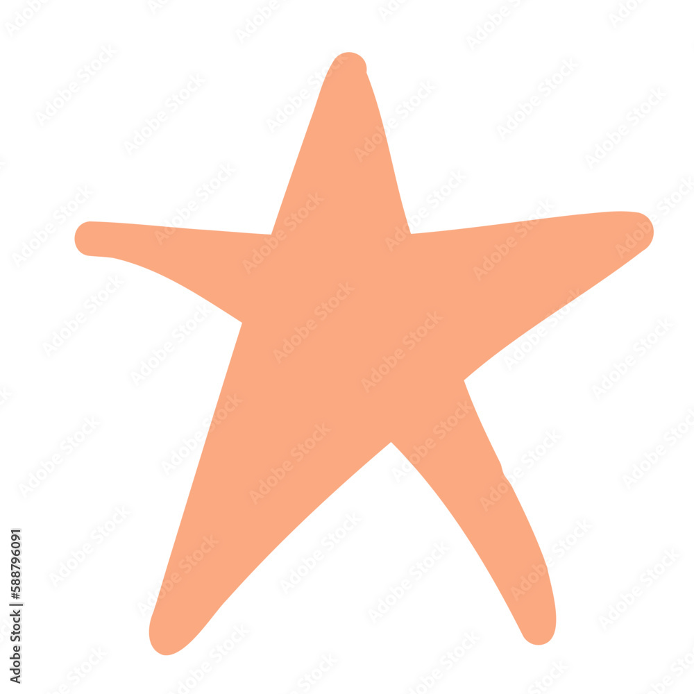 Starfish on a white background. Vector illustration in the style of a doodle Starfish on a white background. Vector illustration in the style of a doodle