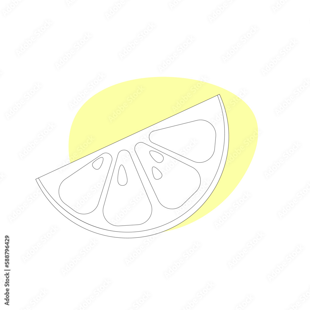 Simple vector design of citrus fruit. Lemon, orange, lime Outline, silhouette Simple vector design of citrus fruit. Lemon, orange, lime Outline, silhouette