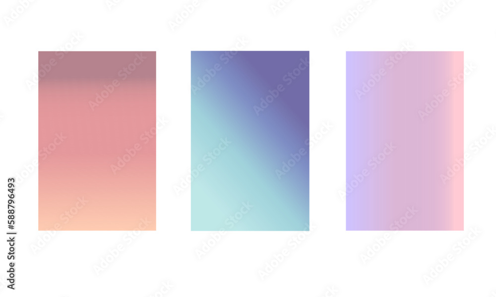 Set of gradient backgrounds. Mobile phone screen, website. Vector