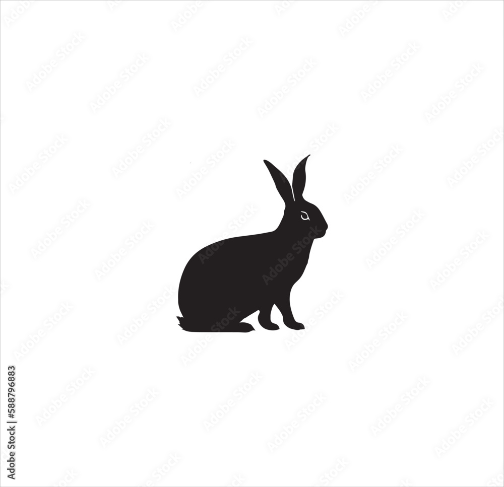 A cute rabbit silhouette vector art A cute rabbit silhouette vector art