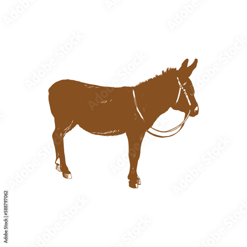 graphic of a donkey mule isolated on white background