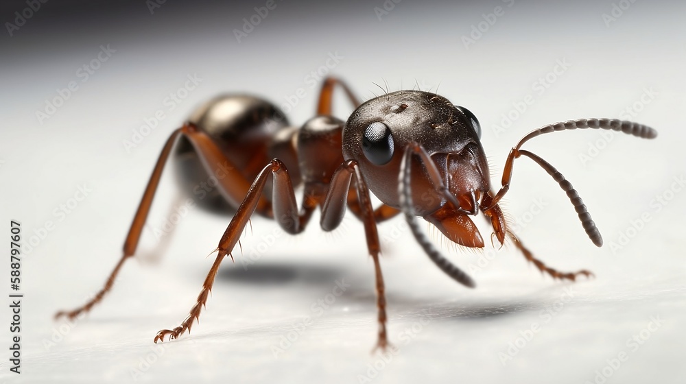 Ant close-up, high detail, macro photography. Generative Ai Ant close-up, high detail, macro photography. Generative Ai