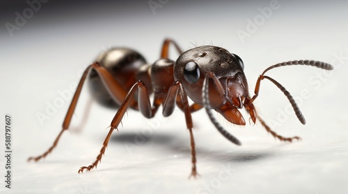 Ant close-up, high detail, macro photography. Generative Ai © fenskey