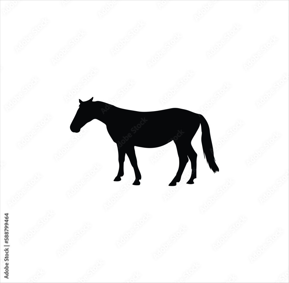 A cute standing horse silhouette vector art A cute standing horse silhouette vector art