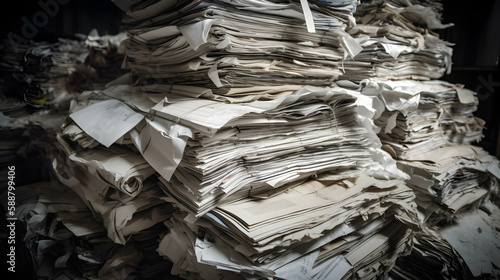 Printing House Paper Pile Texture Background