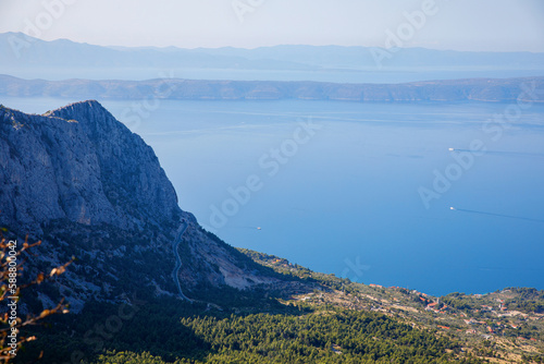 Beautiful landscape view on Makarska Riviera in Croatia on sunny summer day.