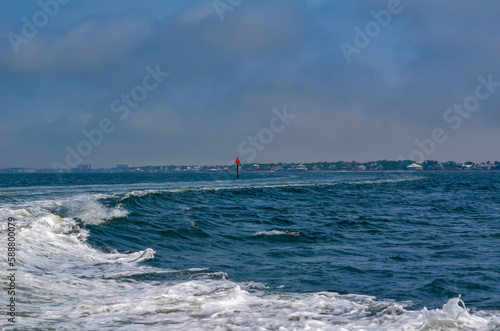 Coastal Scenery, Traveling in the Intracoastal Waterway by boat, Views of Orange Beach, Alabama, seen while exploring by boat during spring break