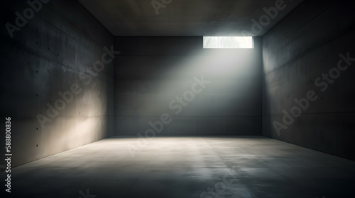 Beam of Light Dark Room Concrete Texture Background