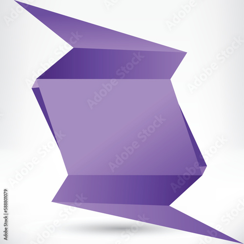 Speech bubble origami style. Vector abstract background.