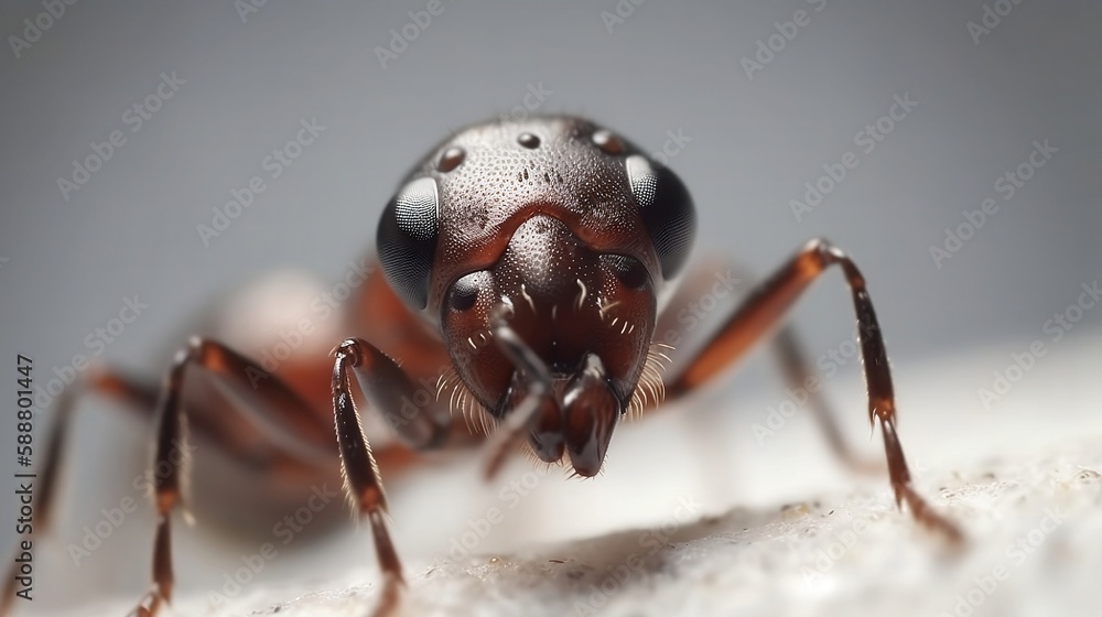 Ant close-up, high detail, macro photography. Generative Ai Ant close-up, high detail, macro photography. Generative Ai