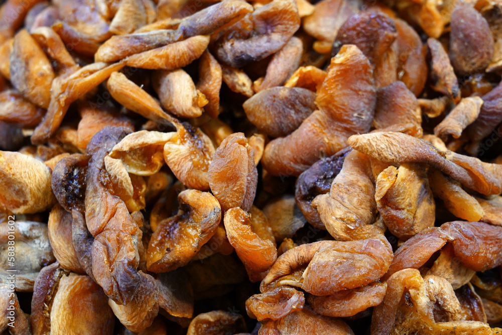 dried apricot kernels on the market stall Kuru kayısı dried apricot kernels on the market stall Kuru kayısı