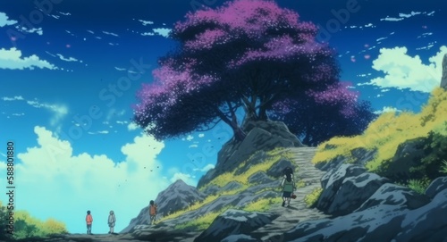 View of the sakura. Sakuga: The Heart of Animation. Generative AI