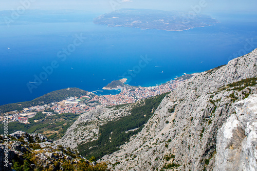 Beautiful landscape view on Makarska Riviera in Croatia on sunny summer day.