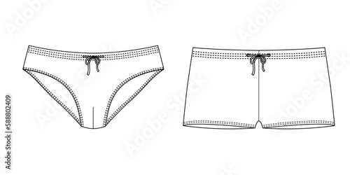 Man fashion, garment, isolated, boxer shorts, trunks, bundle, painting, men briefs, pants, boxer, style, strings, underpants, vector, clothing, long underwear, underwear, swimwear