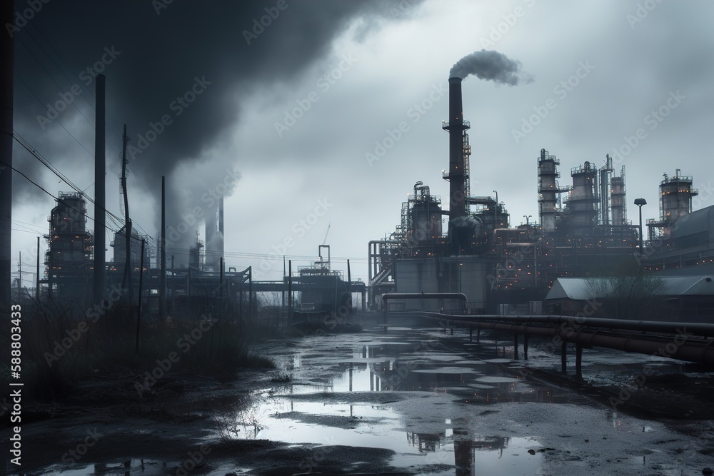 Obraz premium factory with smoky chimneys