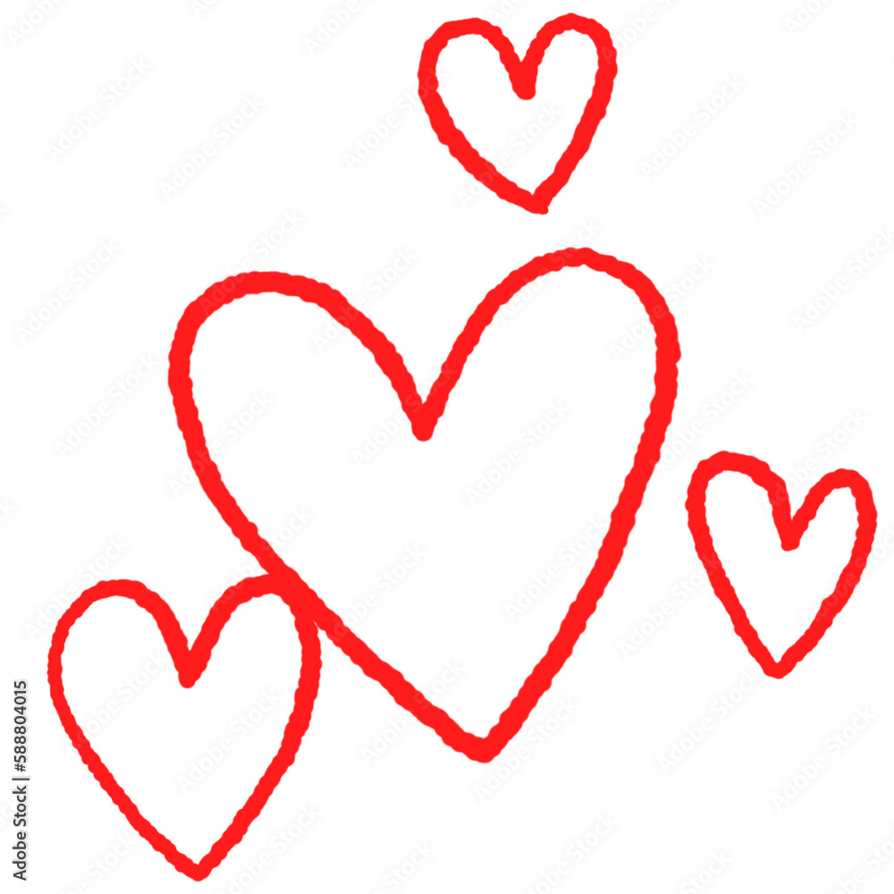 Cute element squiggly heart clipart.