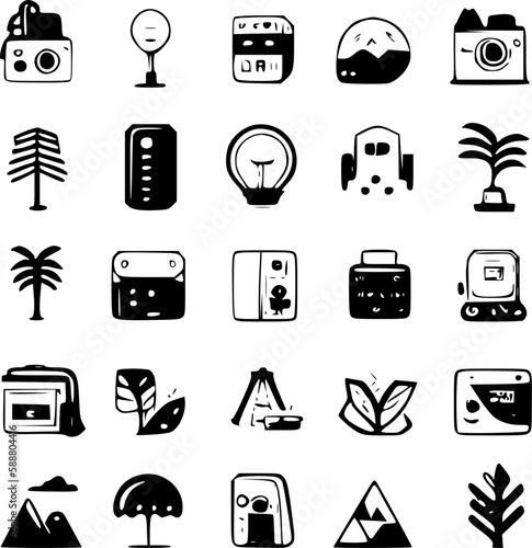 Ephemera | Black and White Vector illustration