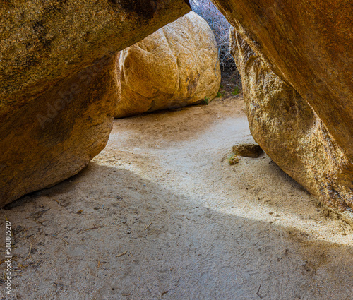 Small Cave on The Hall of Horrors Trail, Joshua Tree National Park, California, USA